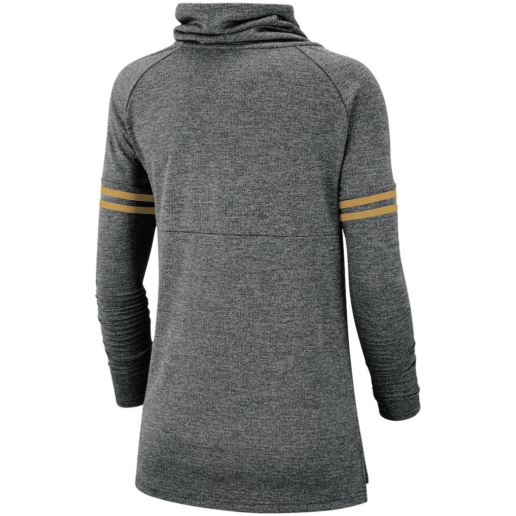 Nike New Orleans Saints Women's Historic Marks Long Sleeve Tri-Blend Funnel Sweatshirt Black