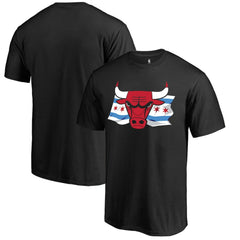 Chicago Bulls Black Hometown Collection Chicago Flag T-Shirt