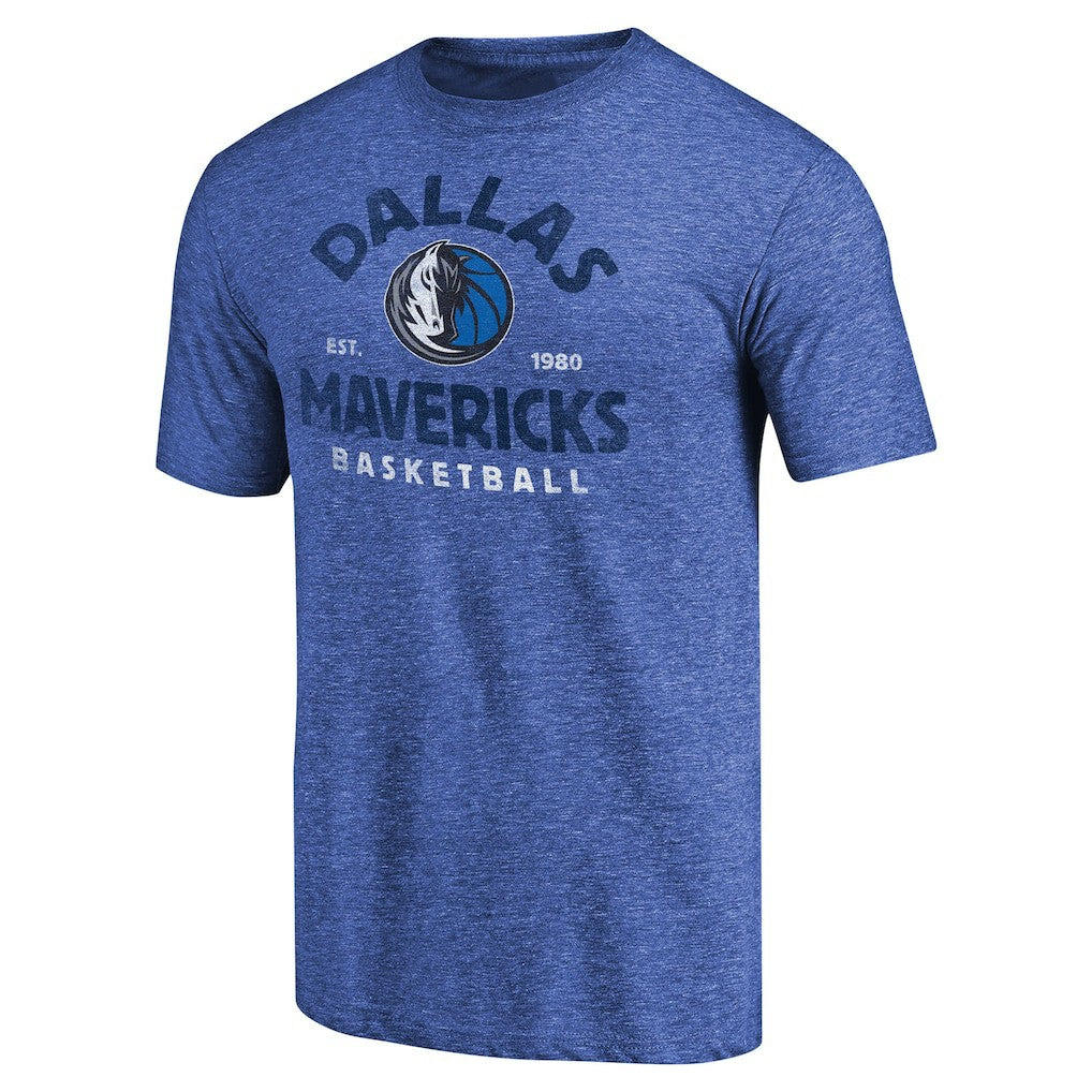 Dallas Mavericks Vintage Arch Tri-Blend T-Shirt Royal