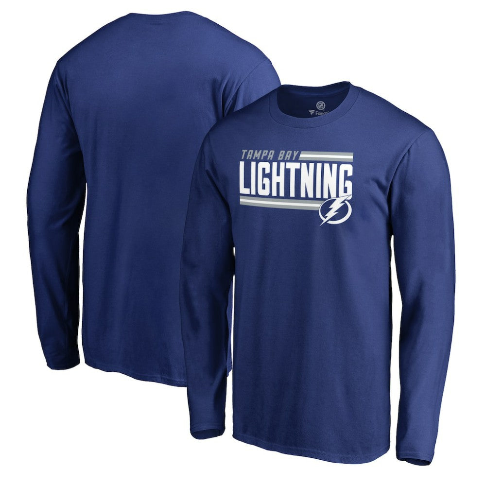 Tampa Bay Lightning Iconic Collection On Side Stripe Long Sleeve T-Shirt - Blue - NHL 2999681