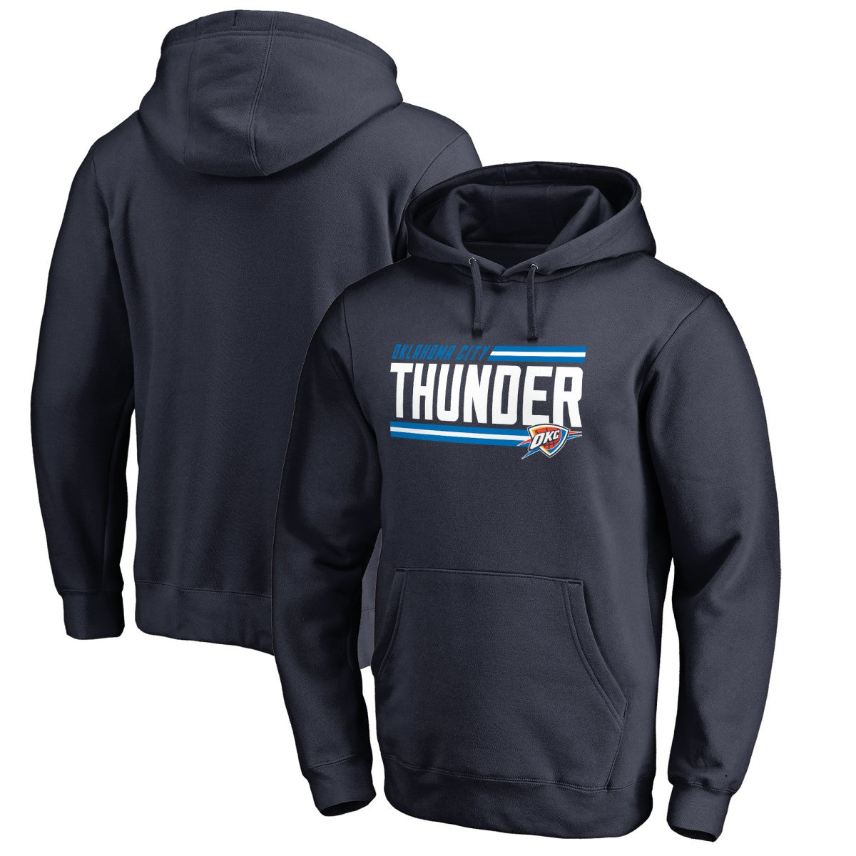 Oklahoma City Thunder Onside Stripe Pullover Hoodie Navy