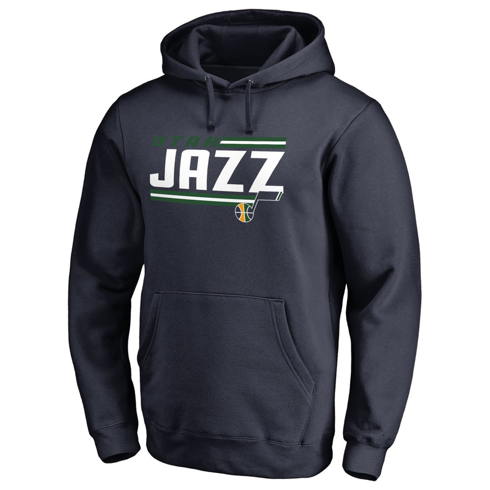 Utah Jazz Onside Stripe Pullover Hoodie Navy