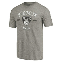 Brooklyn Nets Team Heritage Tri-Blend T-Shirt Gray