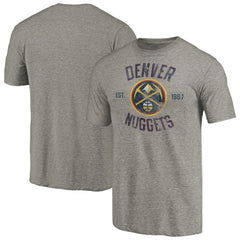Denver Nuggets Team Heritage Tri-Blend T-Shirt Gray