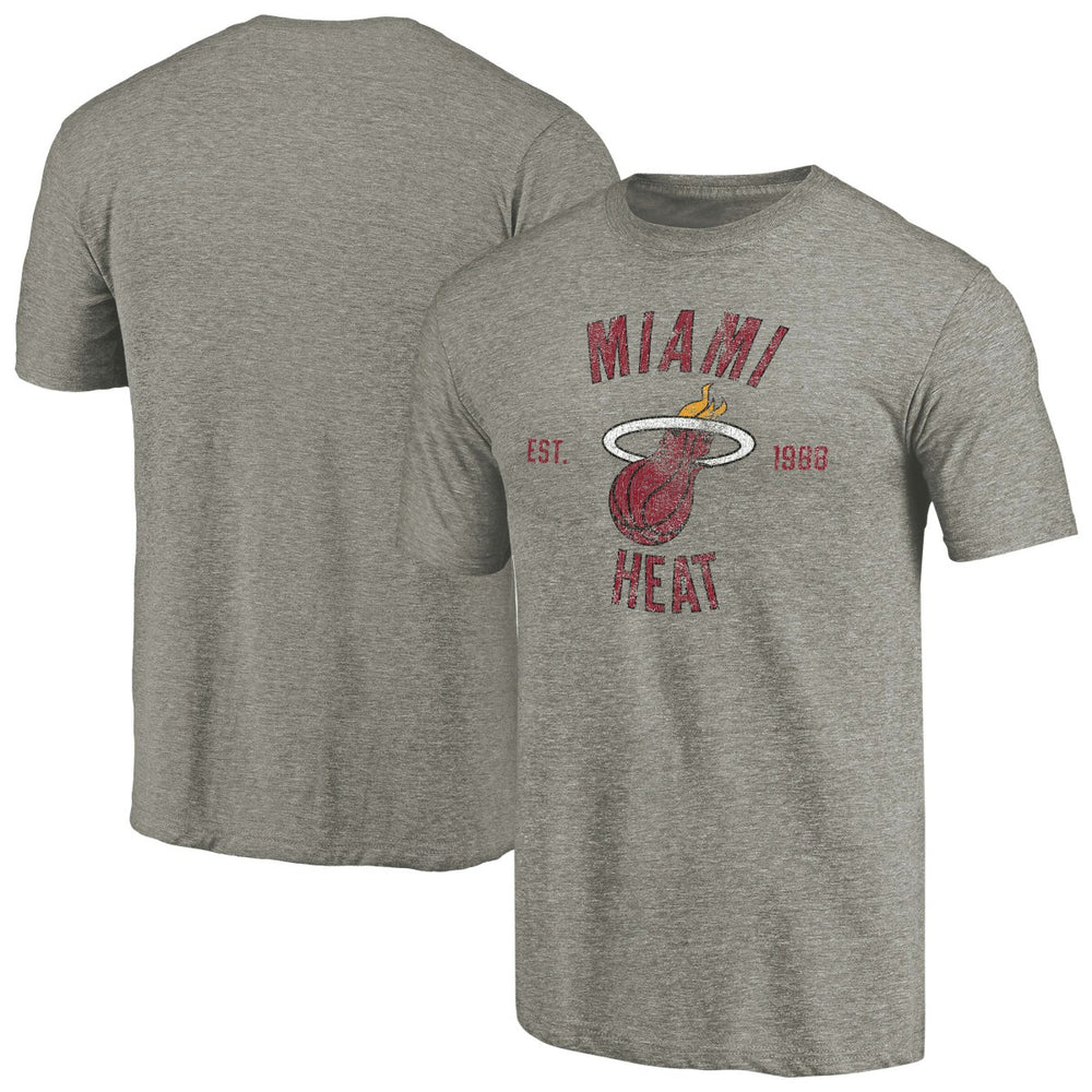 Miami Heat Team Heritage Tri-Blend T-Shirt Gray