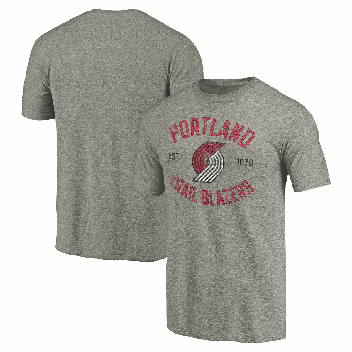 Portland Trail Blazers Team Heritage Tri-Blend T-Shirt Gray