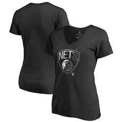 Brooklyn Nets Women's X-Ray Slim Fit V-Neck T-Shirt Black