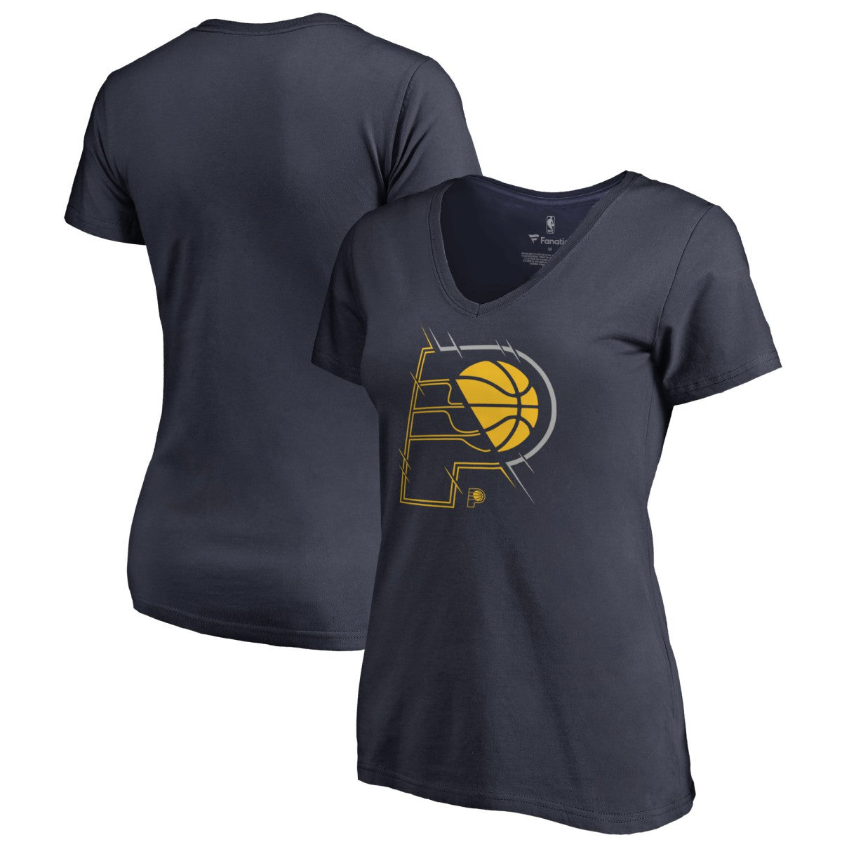 Indiana Pacers Women's X-Ray Slim Fit V-Neck T-Shirt Navy
