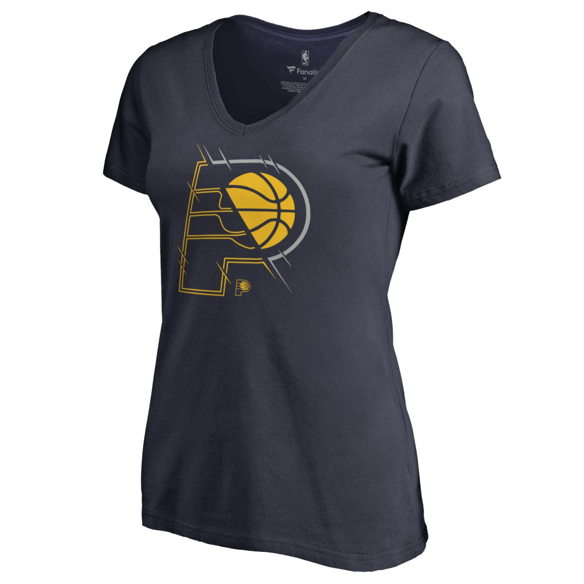 Indiana Pacers Women's X-Ray Slim Fit V-Neck T-Shirt Navy