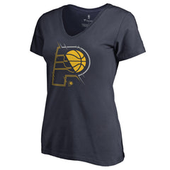 Indiana Pacers Women's X-Ray Slim Fit V-Neck T-Shirt Navy