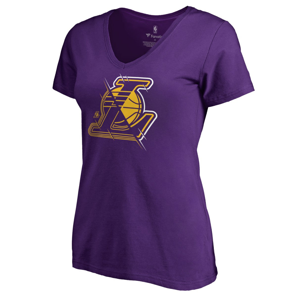 Los Angeles Lakers Women's X-Ray Slim Fit V-Neck T-Shirt Purple