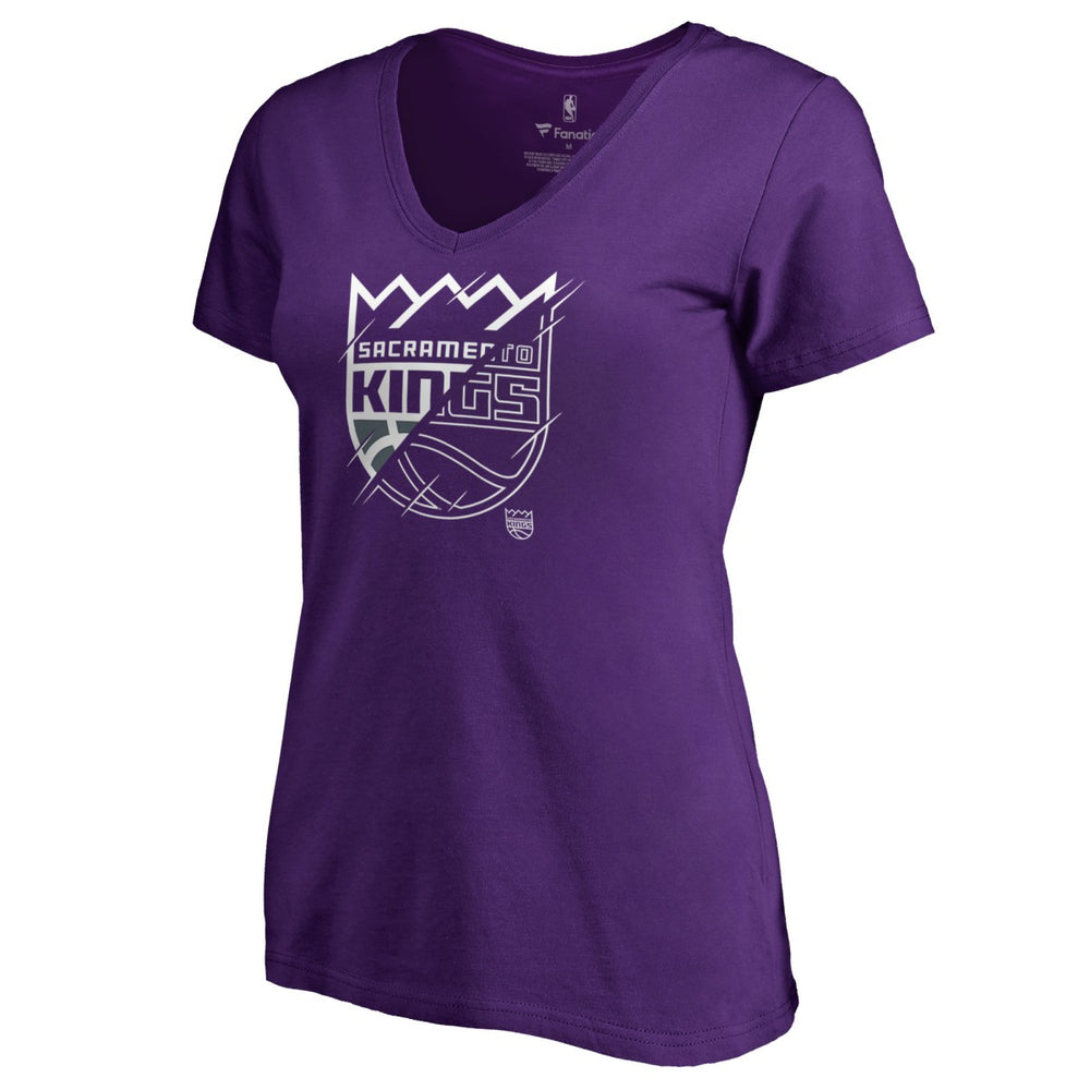 Sacramento Kings Women's X-Ray Slim Fit V-Neck T-Shirt Purple