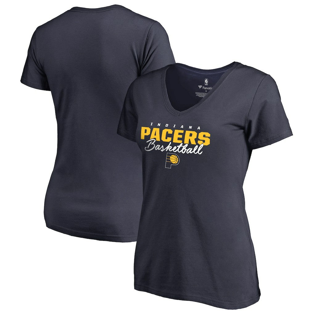 Indiana Pacers Women's Script Assist V-Neck T-Shirt Navy