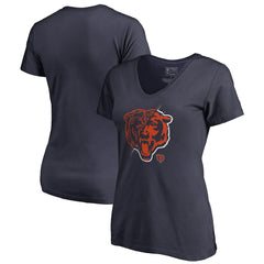 Chicago Bears Women's X-Ray Slim Fit V-Neck T-Shirt Navy