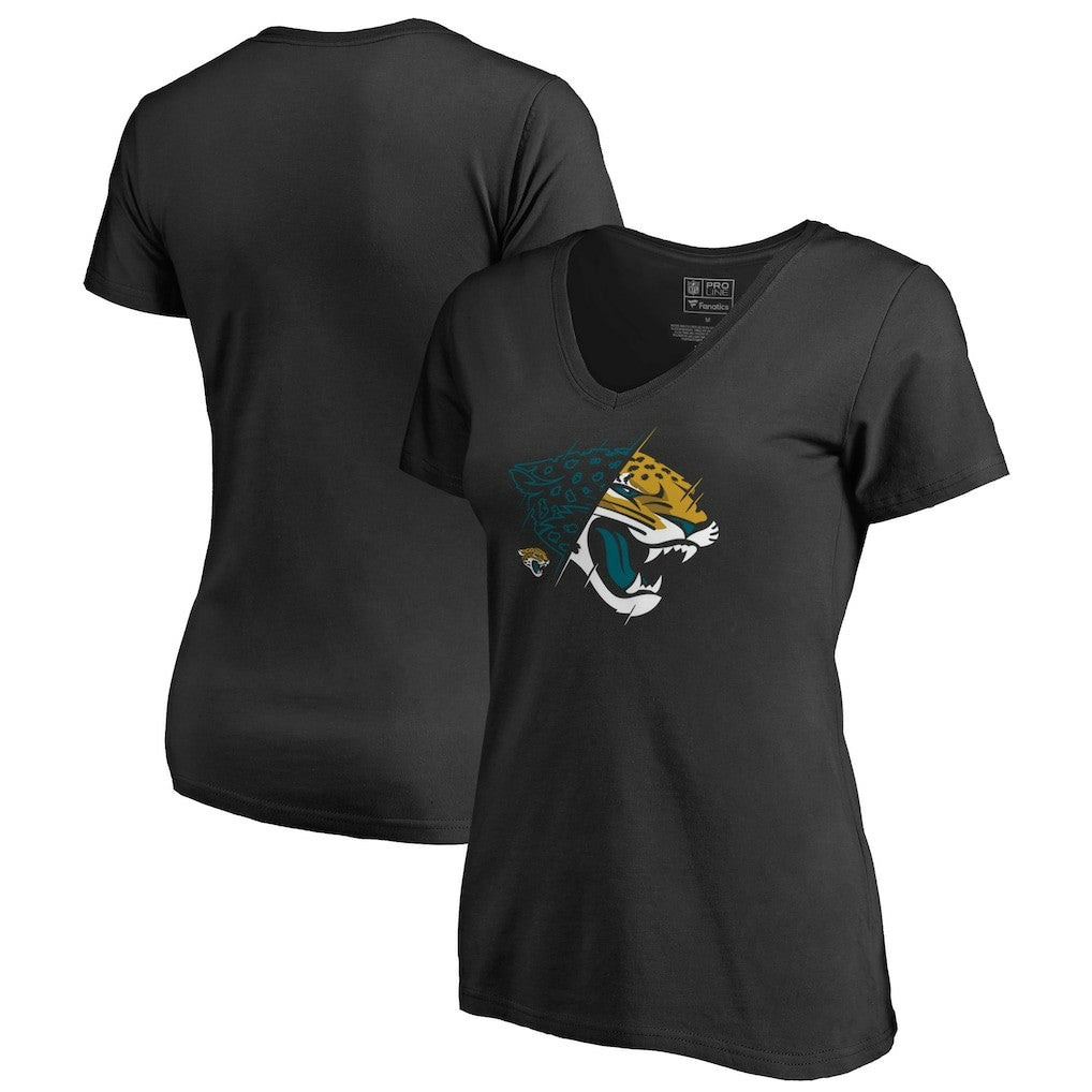 Jacksonville Jaguars Women's X-Ray Slim Fit V-Neck T-Shirt Black