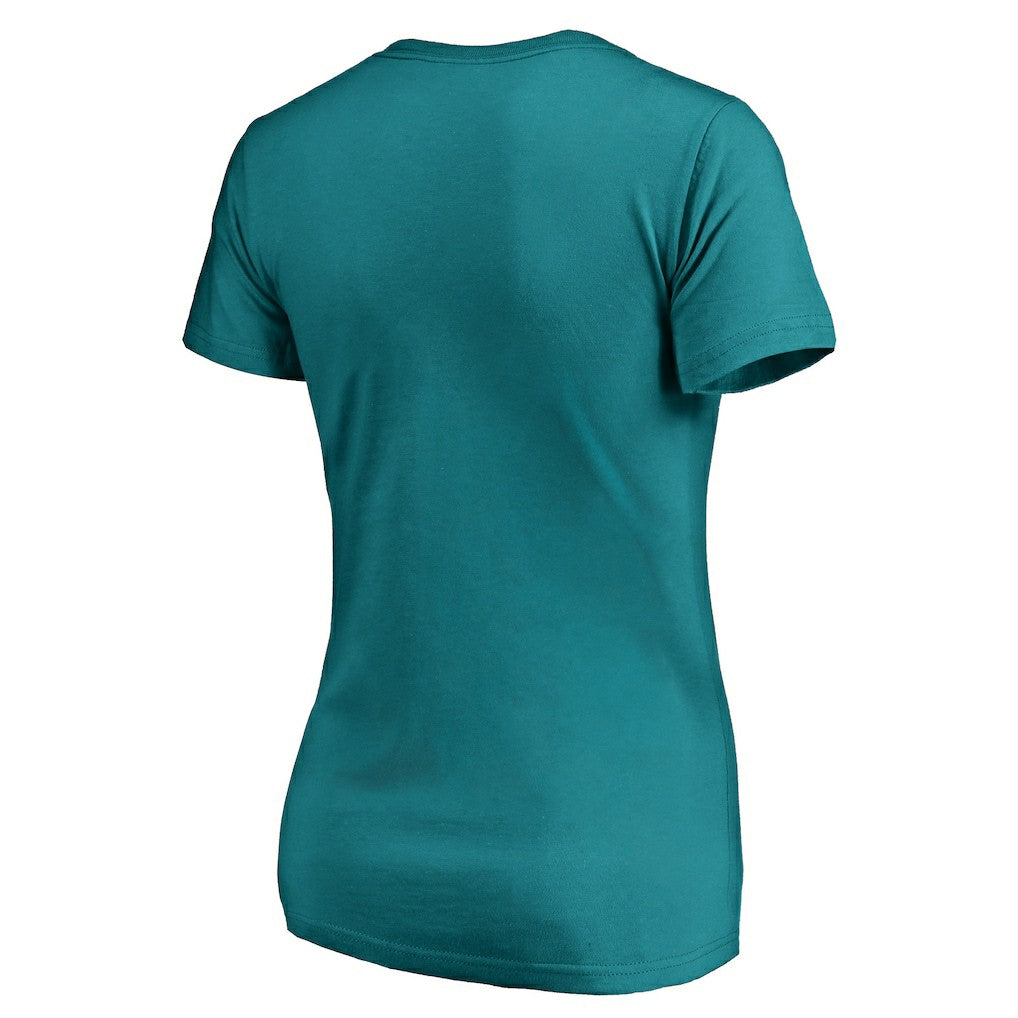 Miami Dolphins Women's X-Ray Slim Fit V-Neck T-Shirt Aqua