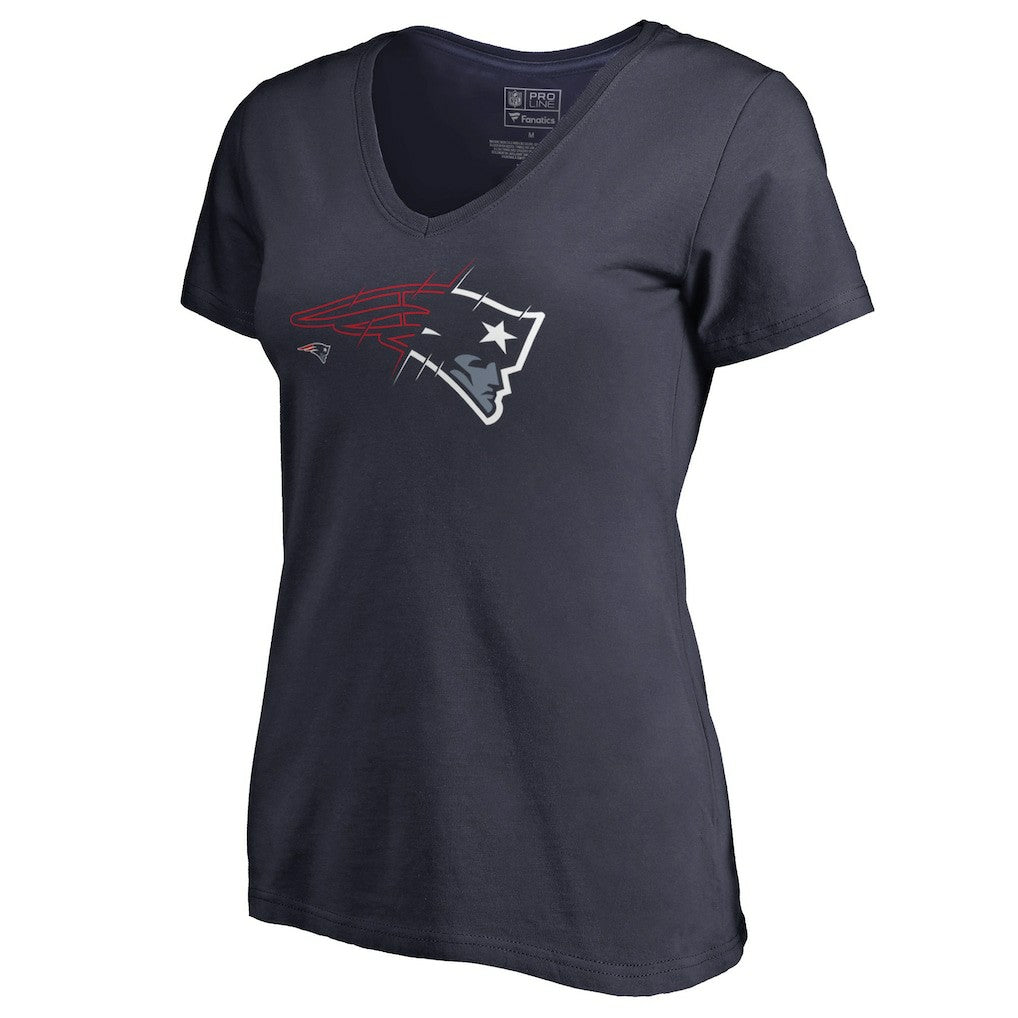 New England Patriots Women's X-Ray V-Neck T-Shirt Navy