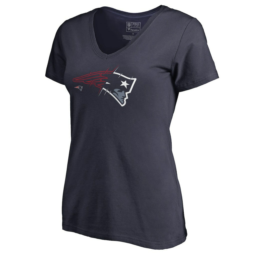 New England Patriots Women's X-Ray V-Neck T-Shirt Navy