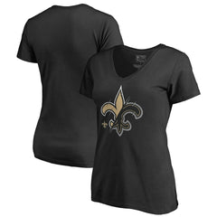 New Orleans Saints Women's X-Ray Slim Fit V-Neck T-Shirt Black