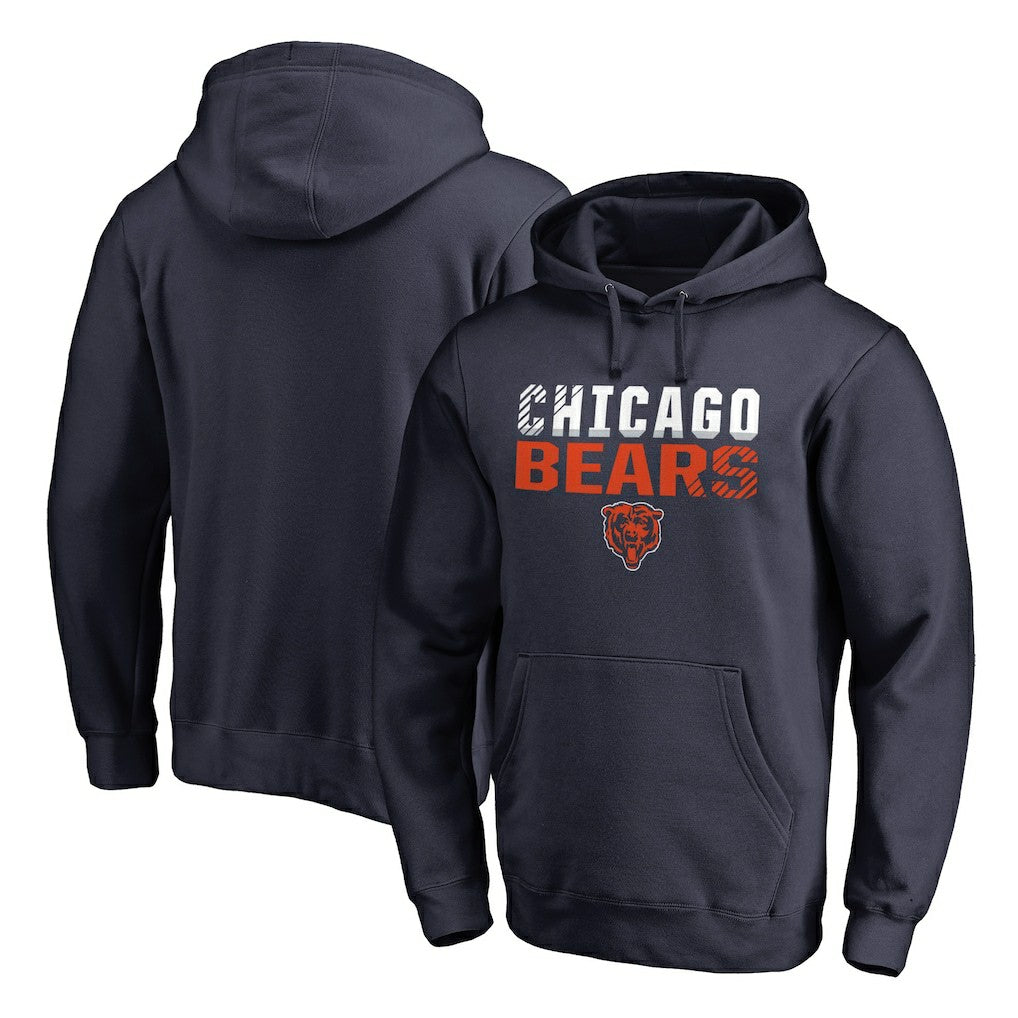 Chicago Bears Iconic Collection Fade Out Pullover Hoodie Navy