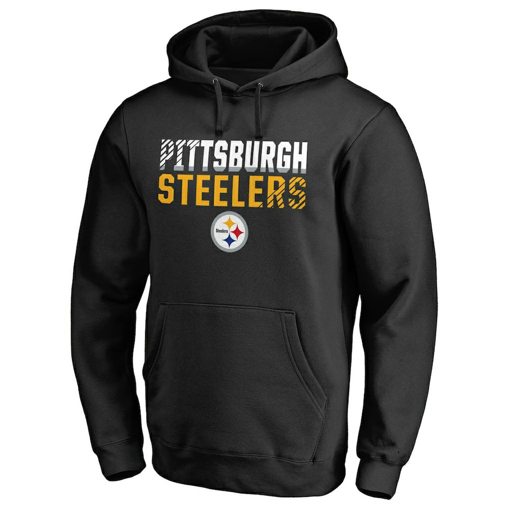 Pittsburgh Steelers Iconic Collection Fade Out Pullover Hoodie Black