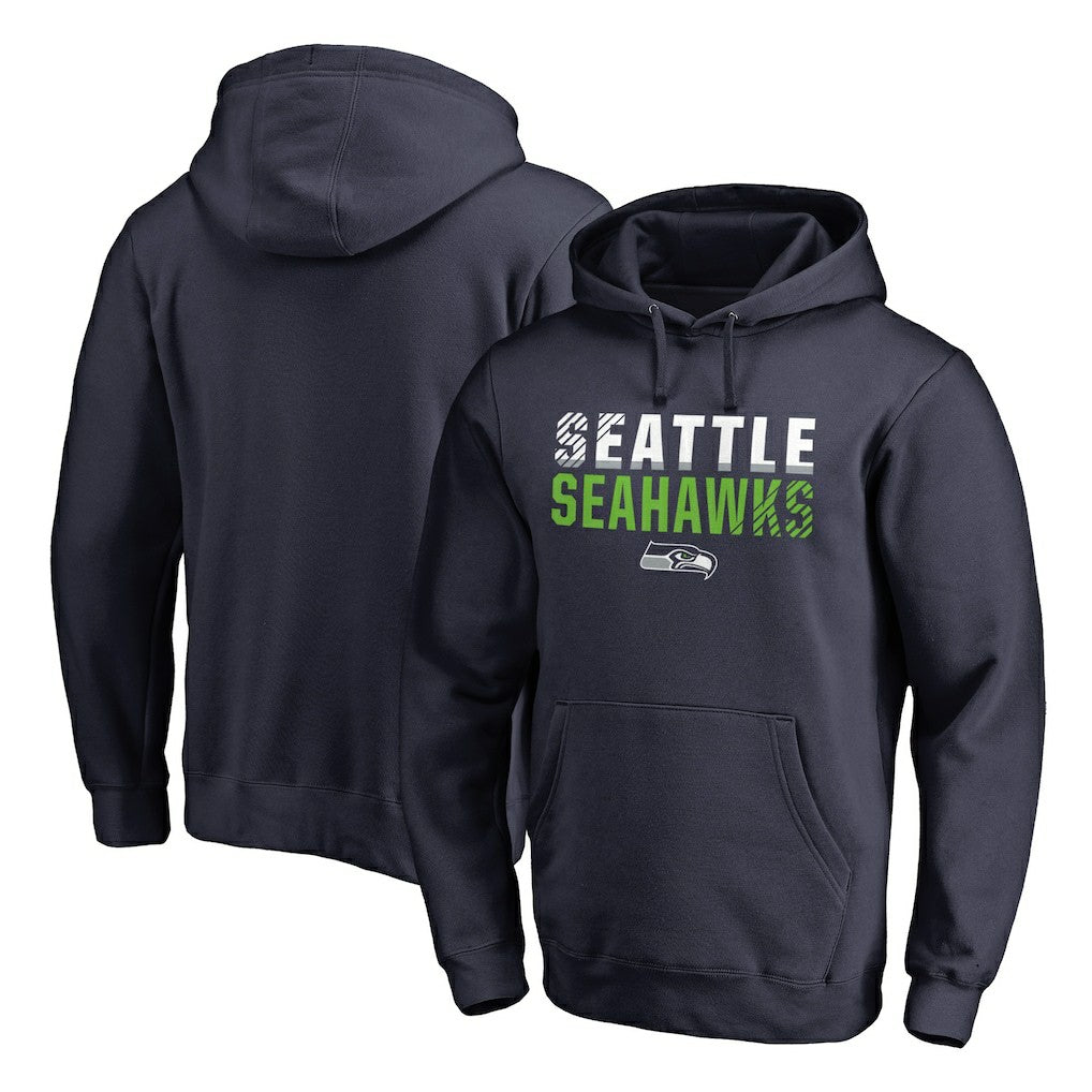 Seattle Seahawks Iconic Collection Fade Out Pullover Hoodie College Navy