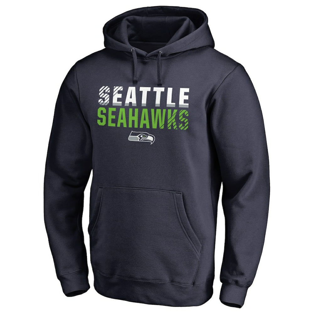 Seattle Seahawks Iconic Collection Fade Out Pullover Hoodie College Navy