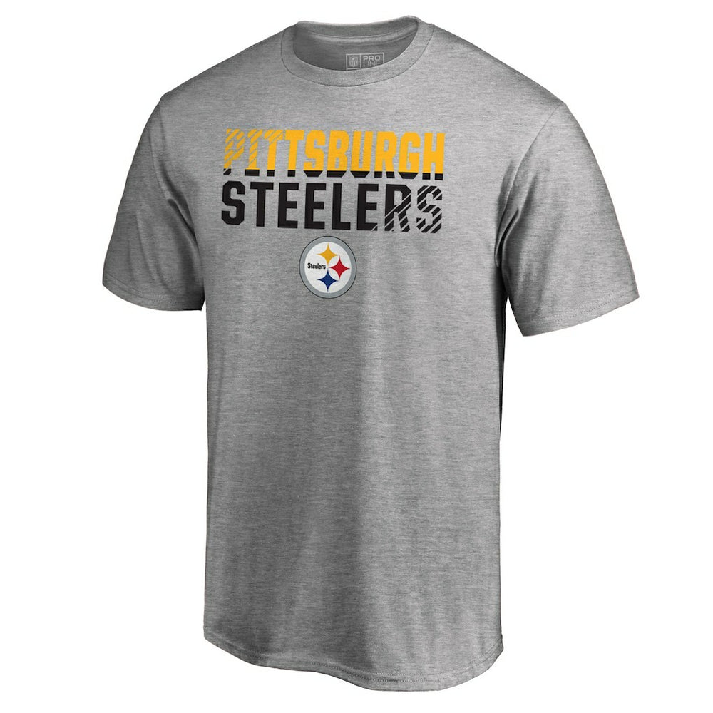 Pittsburgh Steelers Iconic Collection Fade Out T-Shirt II Heather Gray