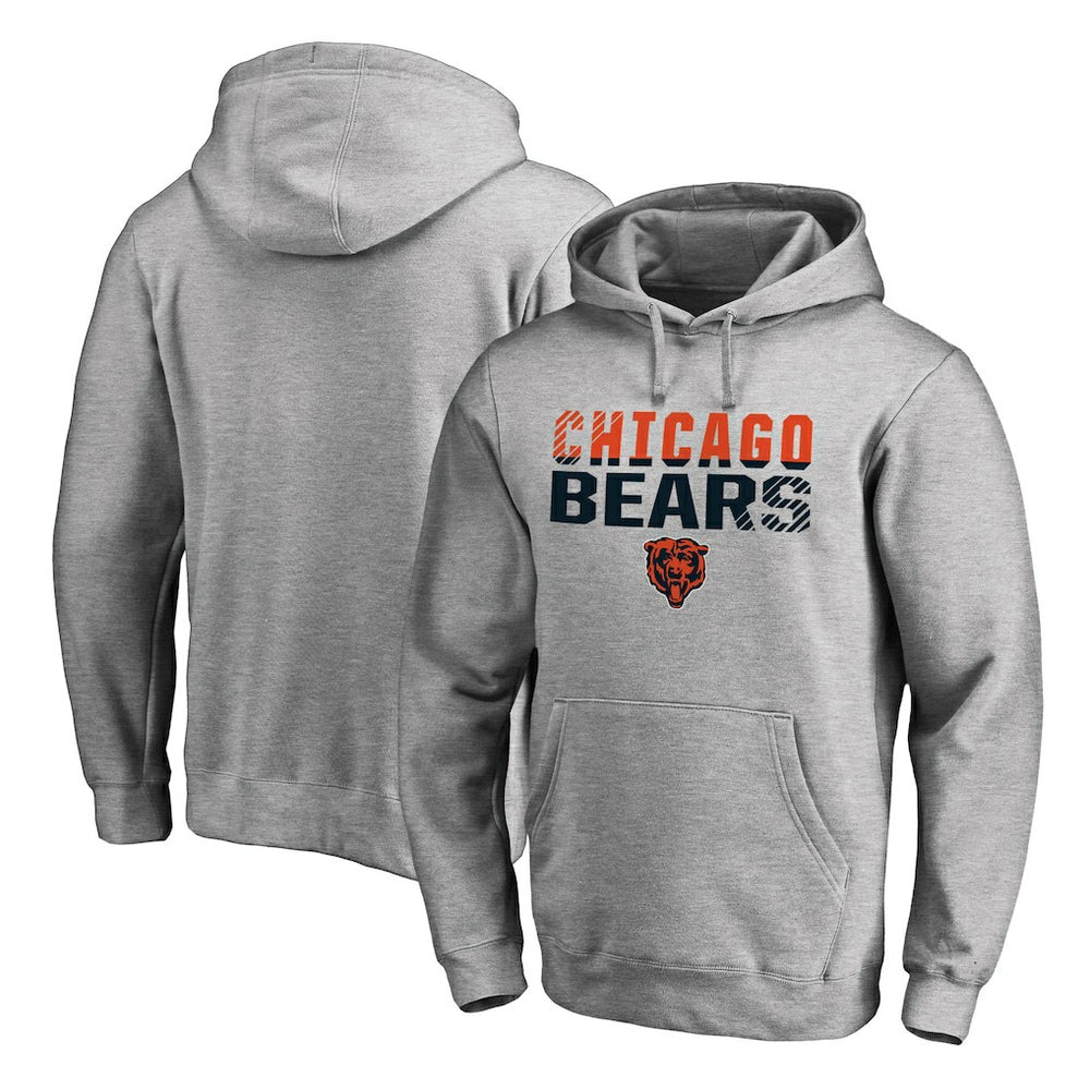 Chicago Bears Iconic Collection Fade Out Pullover Hoodie Ash