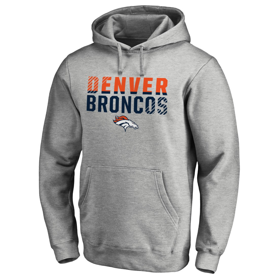 Denver Broncos Iconic Collection Fade Out Pullover Hoodie Ash