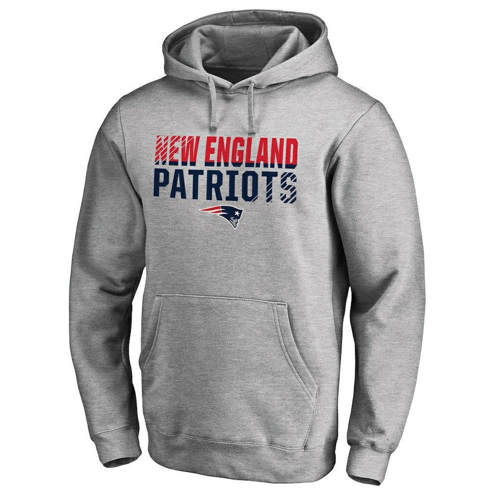 New England Patriots Iconic Collection Fade Out Pullover Hoodie Ash