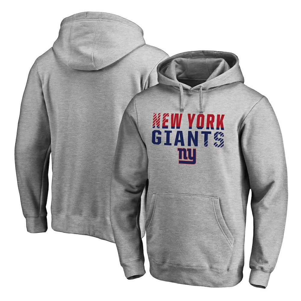 New York Giants Iconic Collection Fade Out Pullover Hoodie Ash