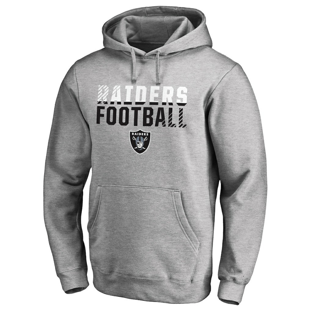 Las Vegas Raiders Iconic Collection Fade Out Pullover Hoodie Ash