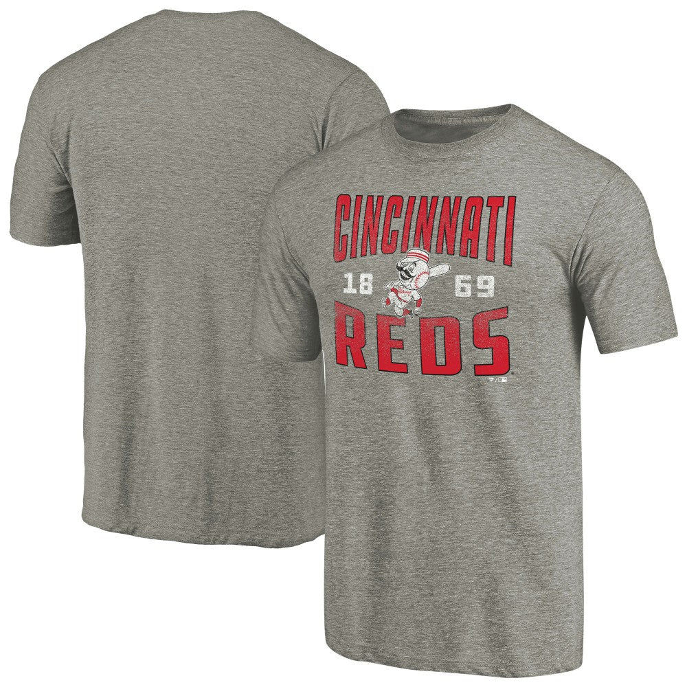 Cincinnati Reds Cooperstown Collection Antique Stack Tri-Blend T-Shirt - Gray - MLB Online