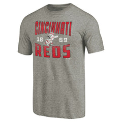 Cincinnati Reds Cooperstown Collection Antique Stack Tri-Blend T-Shirt - Gray - MLB Online