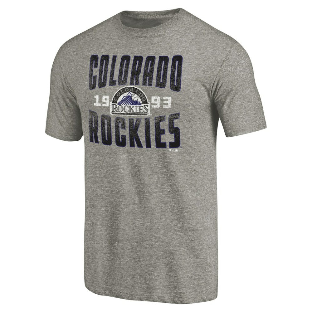 Colorado Rockies Cooperstown Collection Antique Stack Tri-Blend T-Shirt - Gray - MLB Online