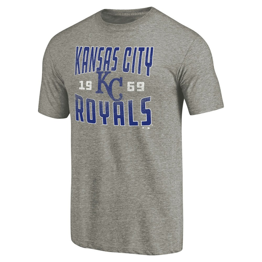 Kansas City Royals Cooperstown Collection Antique Stack Tri-Blend T-Shirt - Gray - MLB Online