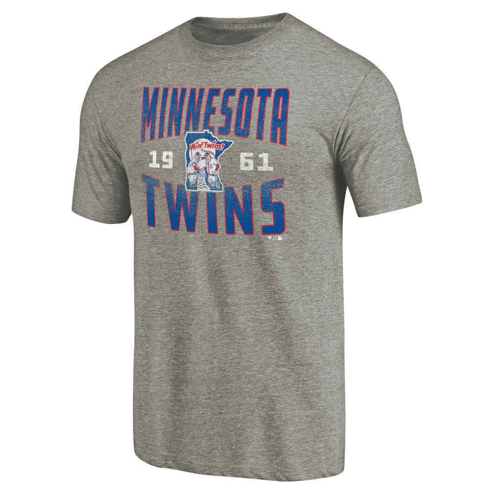 Minnesota Twins Cooperstown Collection Antique Stack Tri-Blend T-Shirt - Gray - MLB Sale