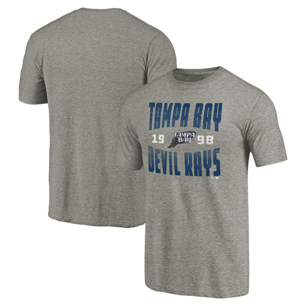 Tampa Bay Rays Cooperstown Collection Antique Stack Tri-Blend T-Shirt - Gray - MLB Sale