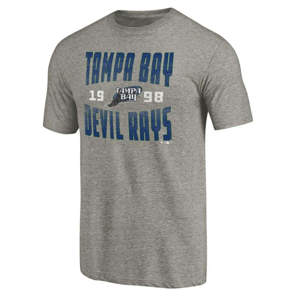 Tampa Bay Rays Cooperstown Collection Antique Stack Tri-Blend T-Shirt - Gray - MLB Sale
