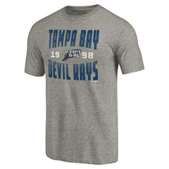 Tampa Bay Rays Cooperstown Collection Antique Stack Tri-Blend T-Shirt - Gray - MLB Sale