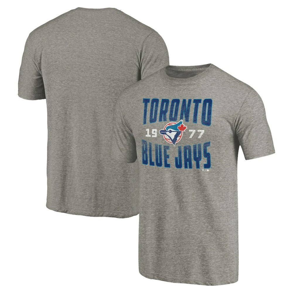 Toronto Blue Jays Cooperstown Collection Antique Stack Tri-Blend T-Shirt - Gray - MLB Discount