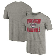 Washington Nationals Cooperstown Collection Antique Stack Tri-Blend T-Shirt - Gray - MLB Lifestyle