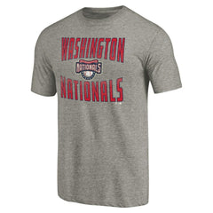 Washington Nationals Cooperstown Collection Antique Stack Tri-Blend T-Shirt - Gray - MLB Lifestyle