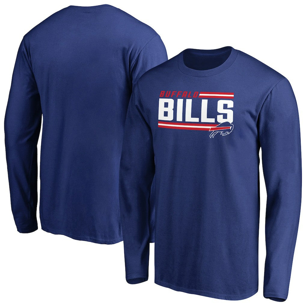 Buffalo Bills Iconic Collection On Side Stripe Long Sleeve T-Shirt Royal