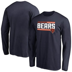 Chicago Bears Iconic Collection On Side Stripe Long Sleeve T-Shirt Navy