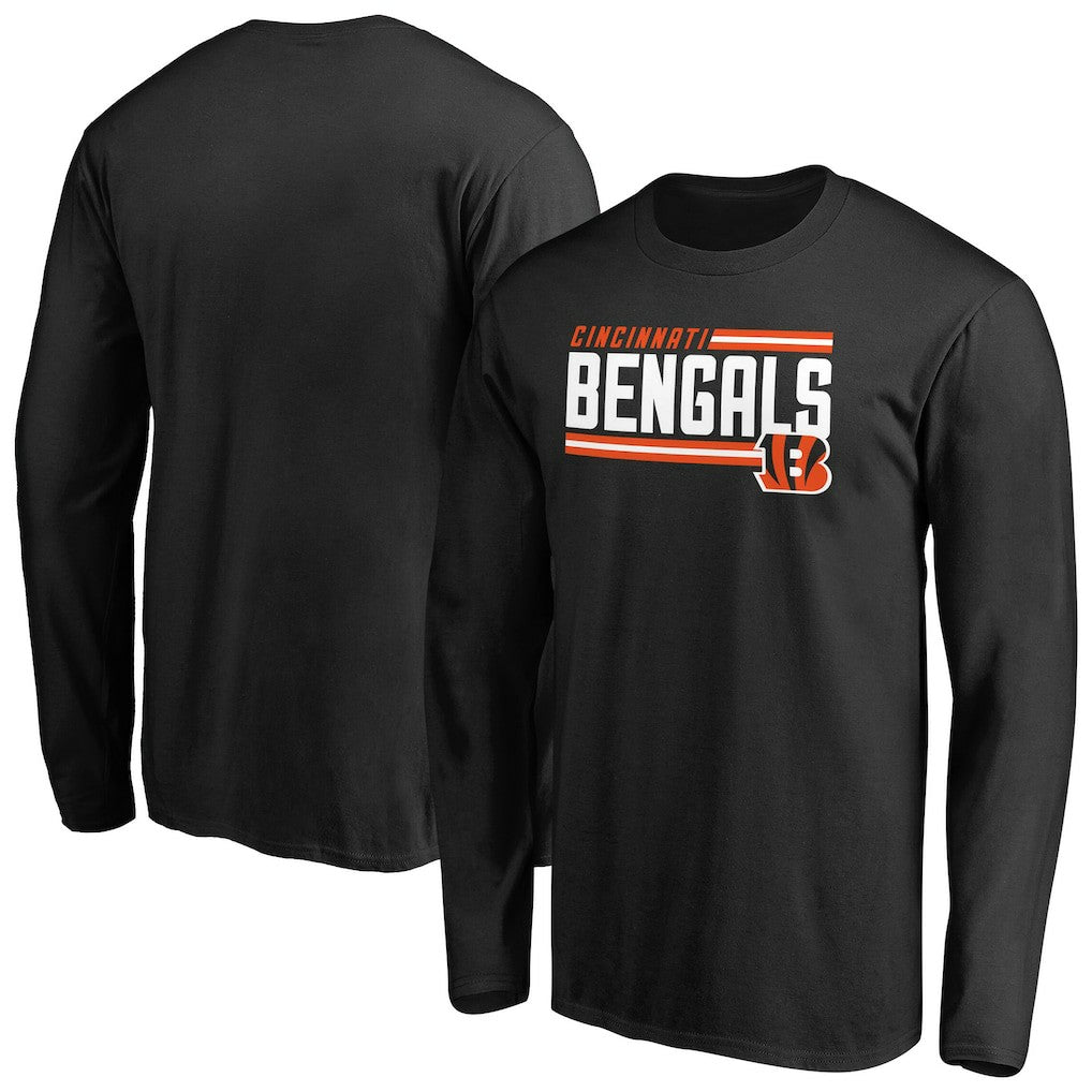 Cincinnati Bengals Iconic Collection On Side Stripe Long Sleeve T-Shirt Black
