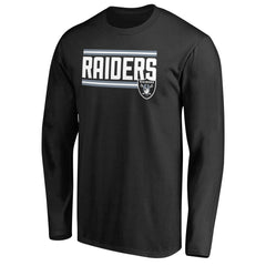 Las Vegas Raiders Iconic Collection On Side Stripe Long Sleeve T-Shirt Black