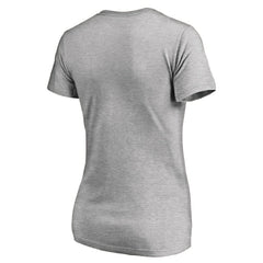 Carolina Panthers Women's Iconic Collection On Side Stripe V-Neck T-Shirt Heather Gray