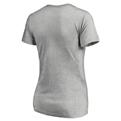 Seattle Seahawks Women's Iconic Collection On Side Stripe V-Neck T-Shirt Heather Gray